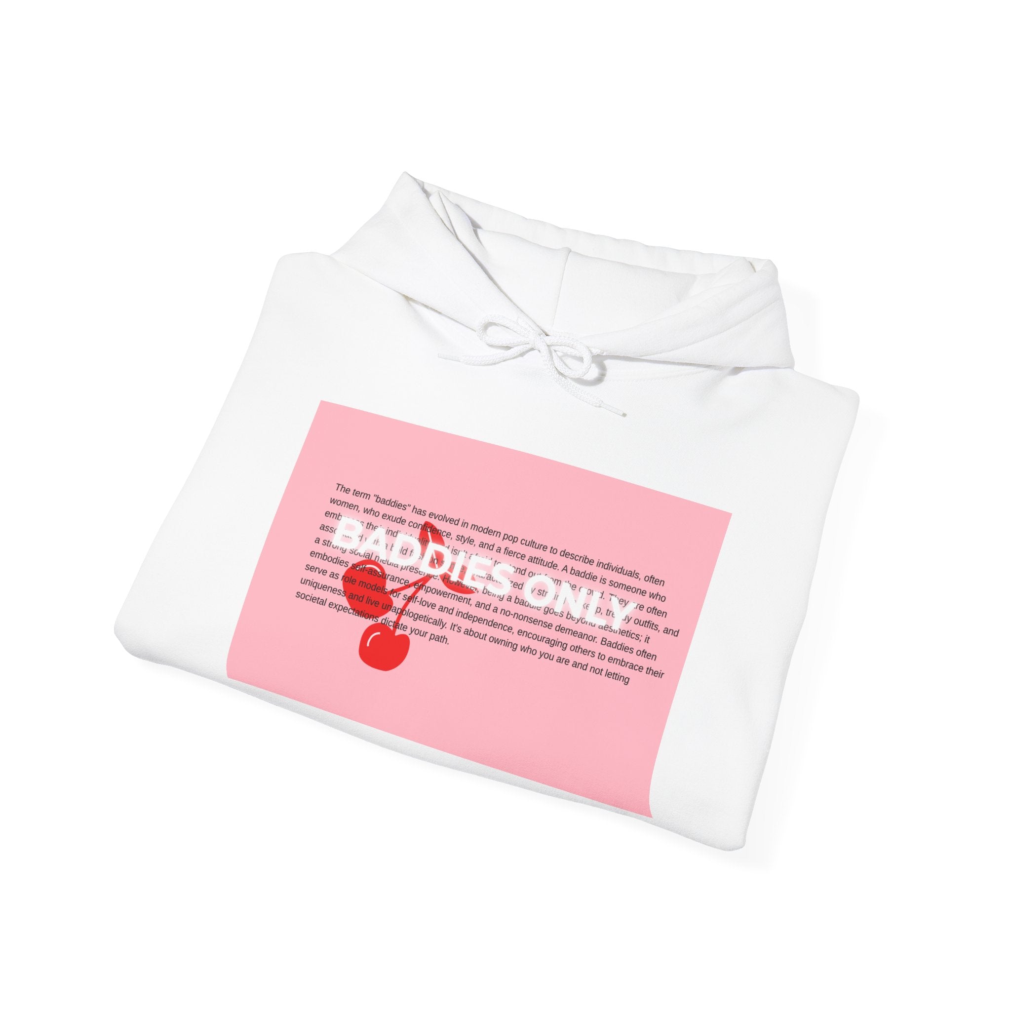 Baddies Only Cherry Graphic Hoodie – Pink Retro Text Sweatshirt